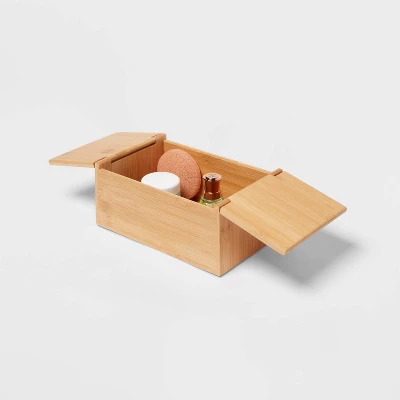 6" X 9" X 4" Rectangular Hinge Lid Bamboo Countertop Organizer - Brightroom™ 3 6" X 9" X 4" Rectangular Hinge Lid Bamboo Countertop Organizer - Brightroom™ - Image 3