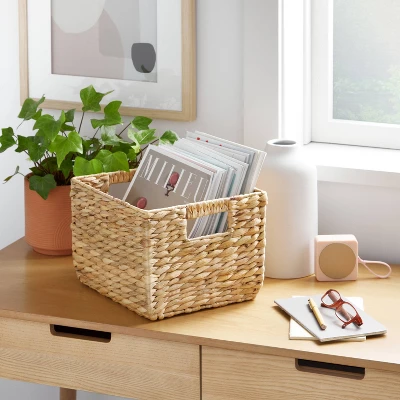 Woven Water Hyacinth Milk Crate - Brightroom™ 1 Woven Water Hyacinth Milk Crate - Brightroom™
