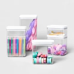 5pc Airtight Canister Set White - Brightroom™ 5 5pc Airtight Canister Set White - Brightroom™ -Furniture Store GUEST 75a906c5 1fe8 4010 80cc f98d2478457d