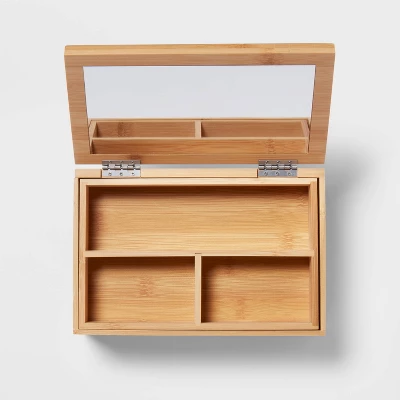 9" X 6" Rectangular Countertop Organizer With Mirror - Brightroom™ 2 9" X 6" Rectangular Countertop Organizer With Mirror - Brightroom™ - Image 2