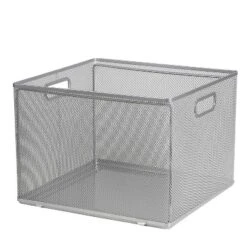 Mesh Crate File Box 10"x14"x 13.25" Silver - Brightroom™