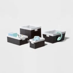 16" X 9" X 6" Lined Woven Media Bin Black - Brightroom™ -Furniture Store GUEST ac4ff65f f7b2 48fa aa42 7459f63d7c52
