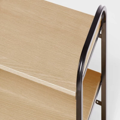 Wood Wall Shelf Black Metal - Brightroom™ 2 Wood Wall Shelf Black Metal - Brightroom™ - Image 2