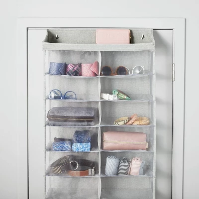 Over The Door 26 Shelf Mesh Shoe Organizer Light Gray - Brightroom™ 2 Over The Door 26 Shelf Mesh Shoe Organizer Light Gray - Brightroom™ - Image 2