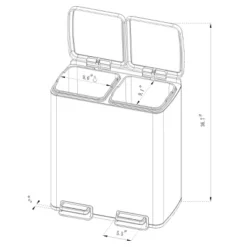 60L Stainless Steel Step Trash And Recycle Can - Brightroom™ -Furniture Store GUEST e7721439 02d4 4cbb 994a 7467bdac2ef2