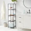 Tall Bath Storage Tower Black Metal - Brightroom™