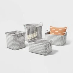 Large Woven Rectangular Storage Basket Gray/White - Brightroom™ -Furniture Store GUEST f7afc392 cd5f 4f5b b71c de34f8204ec5